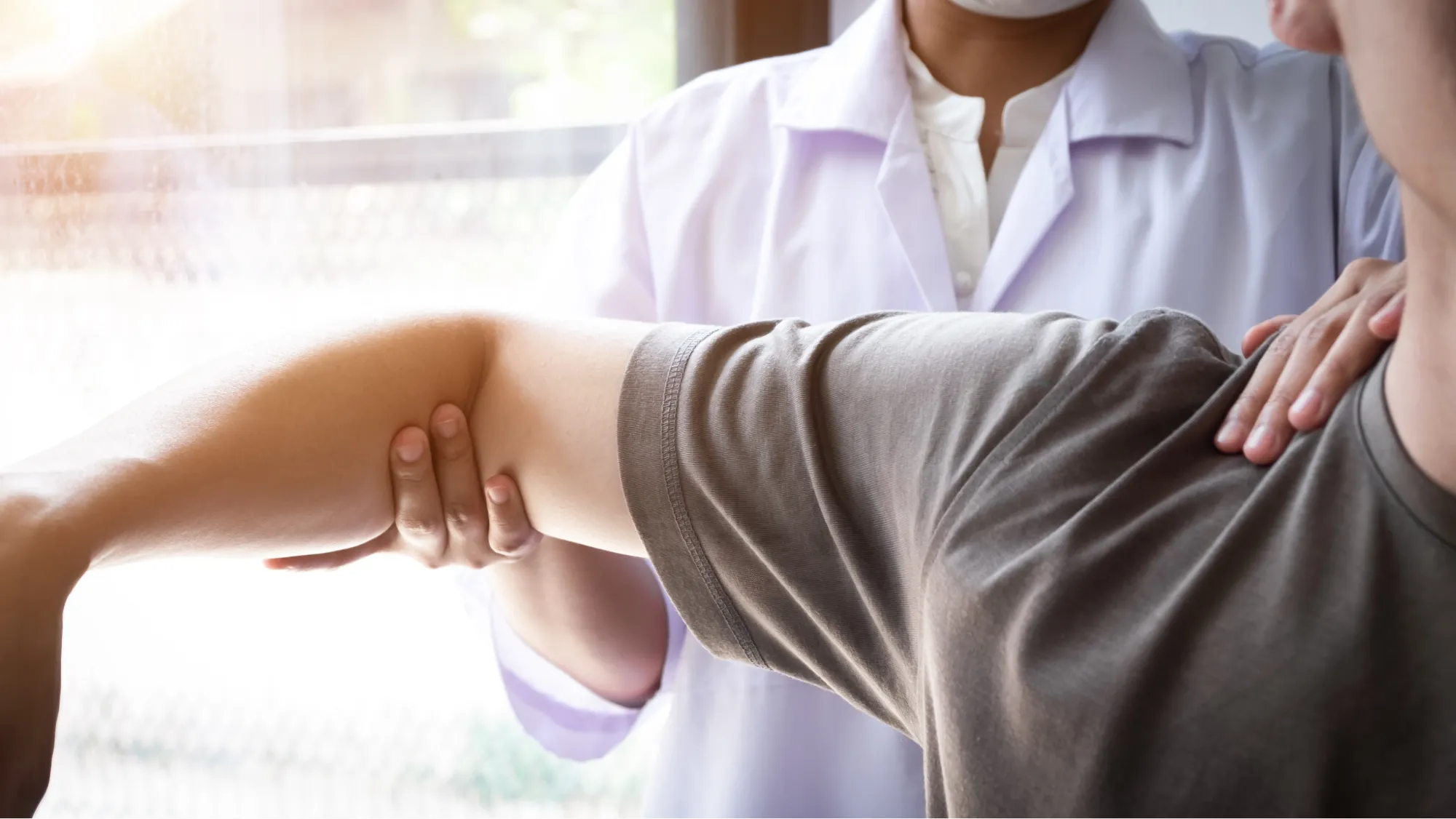 patient recovering from shoulder surgery