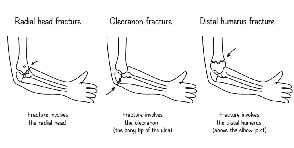 Diagram of elbow fractures 